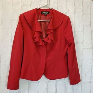SIGNATURE BY LARRY LEVINE Ruffled Front Blazer 10P